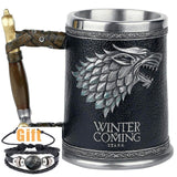 Game of Thrones Mug Goblet Stainless Steel Resin 3D Beer Tankard Coffee Cup Wine Glass Mugs 600ml 400ml 200ml BEST GOT Fan Gift