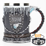 Game of Thrones Mug Goblet Stainless Steel Resin 3D Beer Tankard Coffee Cup Wine Glass Mugs 600ml 400ml 200ml BEST GOT Fan Gift